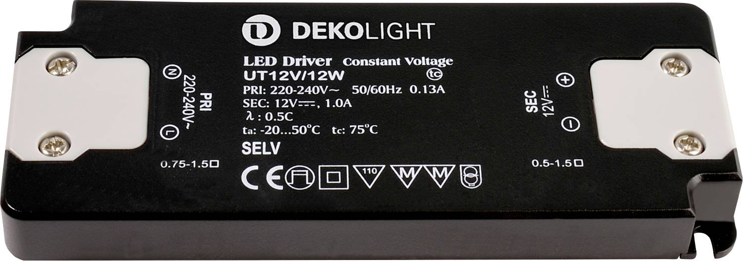 Deko Light FLAT, CC, UT Transformador de LED Tensión constante 0 mA - 1 A 12 V/DC 1 UD(S).