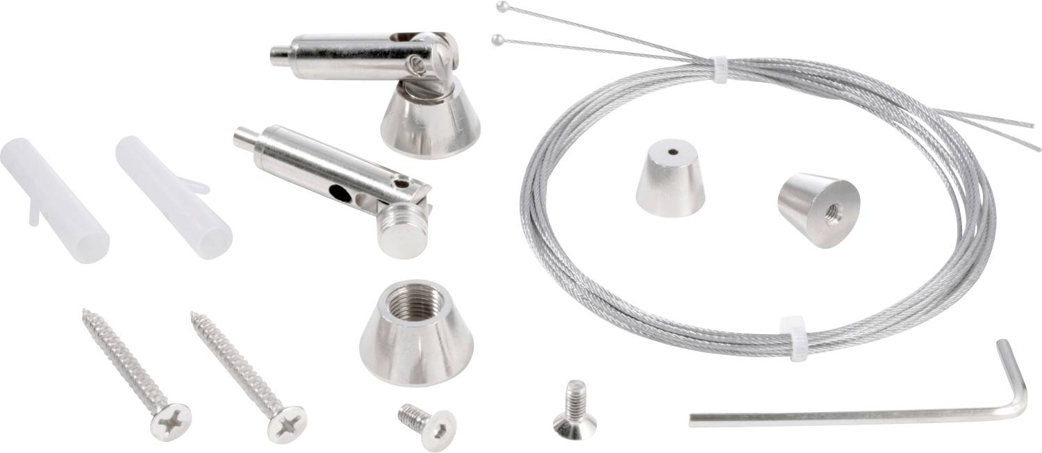 Deko Light 987060 Seilabhängung (schwenkbar) Set 2 Stk Suspensión de cable La longitud del cable: 2 m Metal (Ø) 1 mm Package 1 UD(S).
