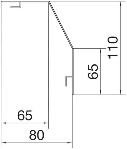 Hager RK1107035 Canaleta Perfil de cubierta (Lon. x Anch. x Alt.) 2000 x 110 x 80 mm 2 m Gris-1