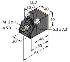 Turck Sensor Inductivo NI40U-CK40-AP6X2-H1141 1623641 No enrasado PNP, contacto NA ( x x ) 65 x 40 x 40 mm-0