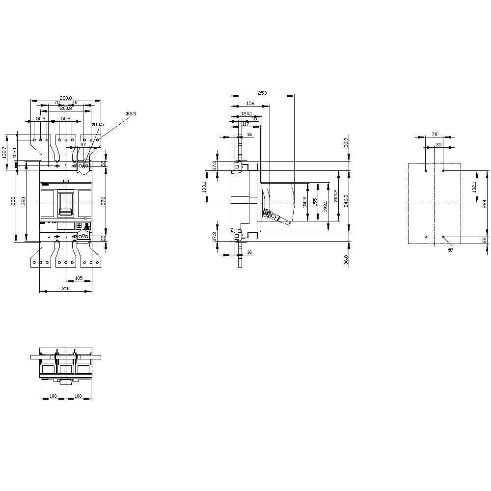 Siemens 3VA2612-5KQ32-0AA0 Interruptor de potencia 1 UD(S). Margen de ajuste (corriente): 500 - 1250 A-2