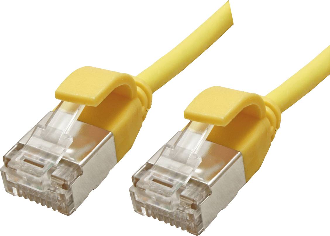 Roline green 21.44.3323 RJ45 Cable de red, cable de conexión CAT 6A U/FTP 1.00 m Amarillo Sin blindaje, Sin halógenos, R-0