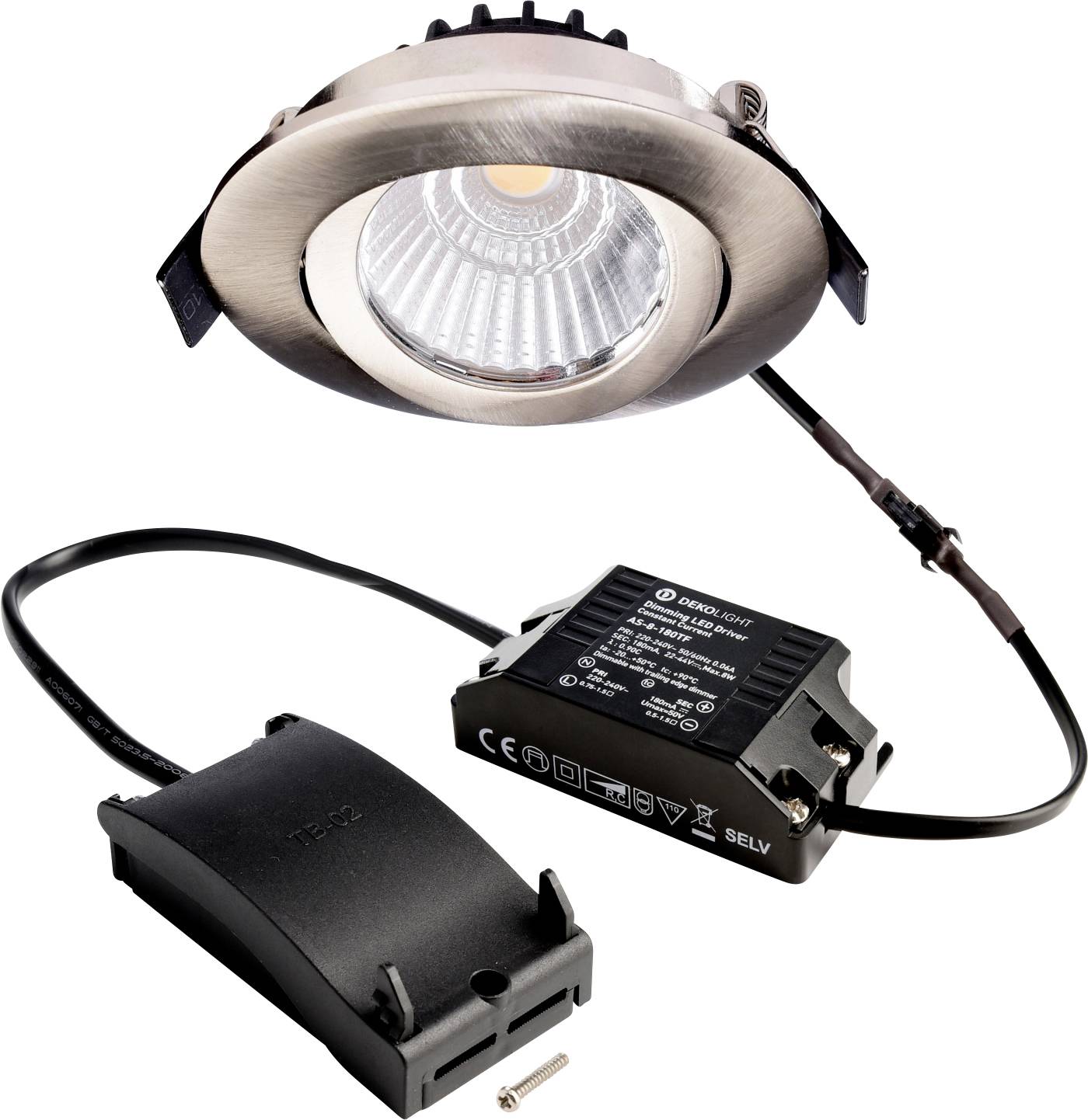 Deko Light 565371 Dione Lámpara LED de encastre Clase de eficiencia energética: E (A - G) LED LED instalado de forma fija 8.50 W Níquel