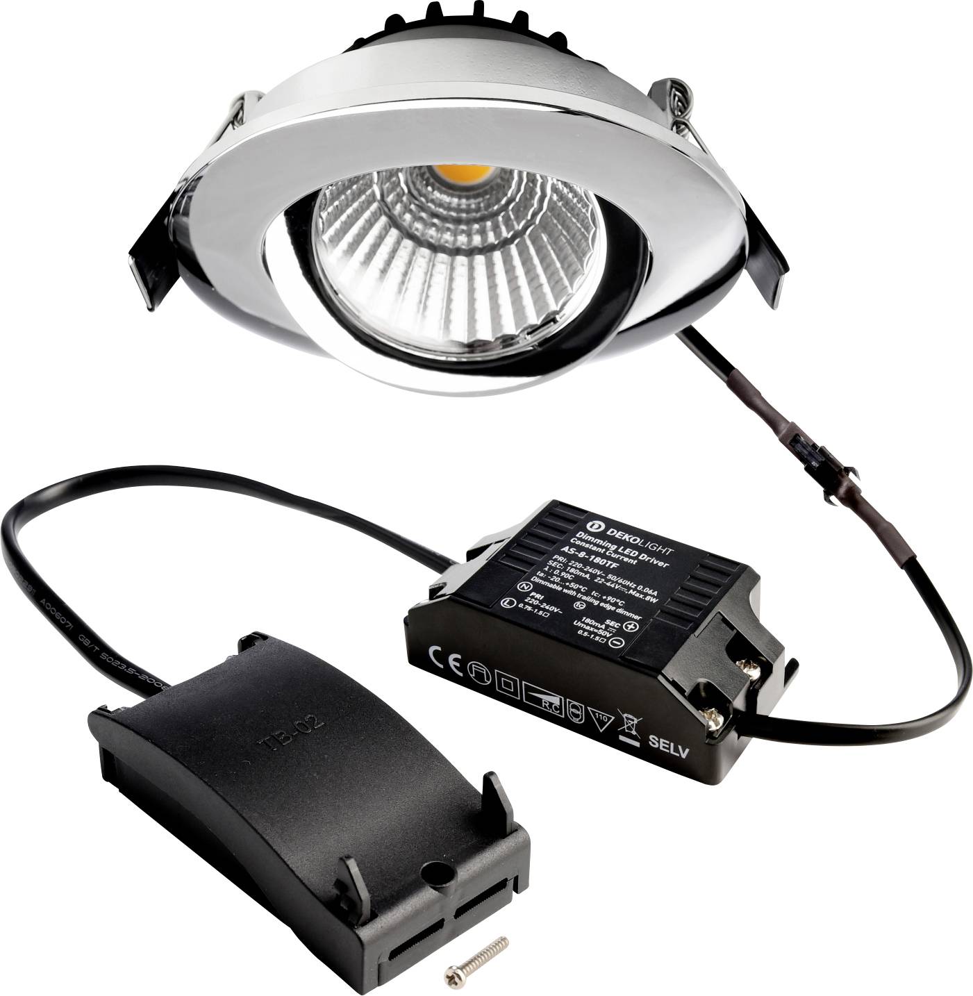 Deko Light 565372 Dione Lámpara LED de encastre Clase de eficiencia energética: E (A - G) LED LED instalado de forma fija 8.50 W Cromo