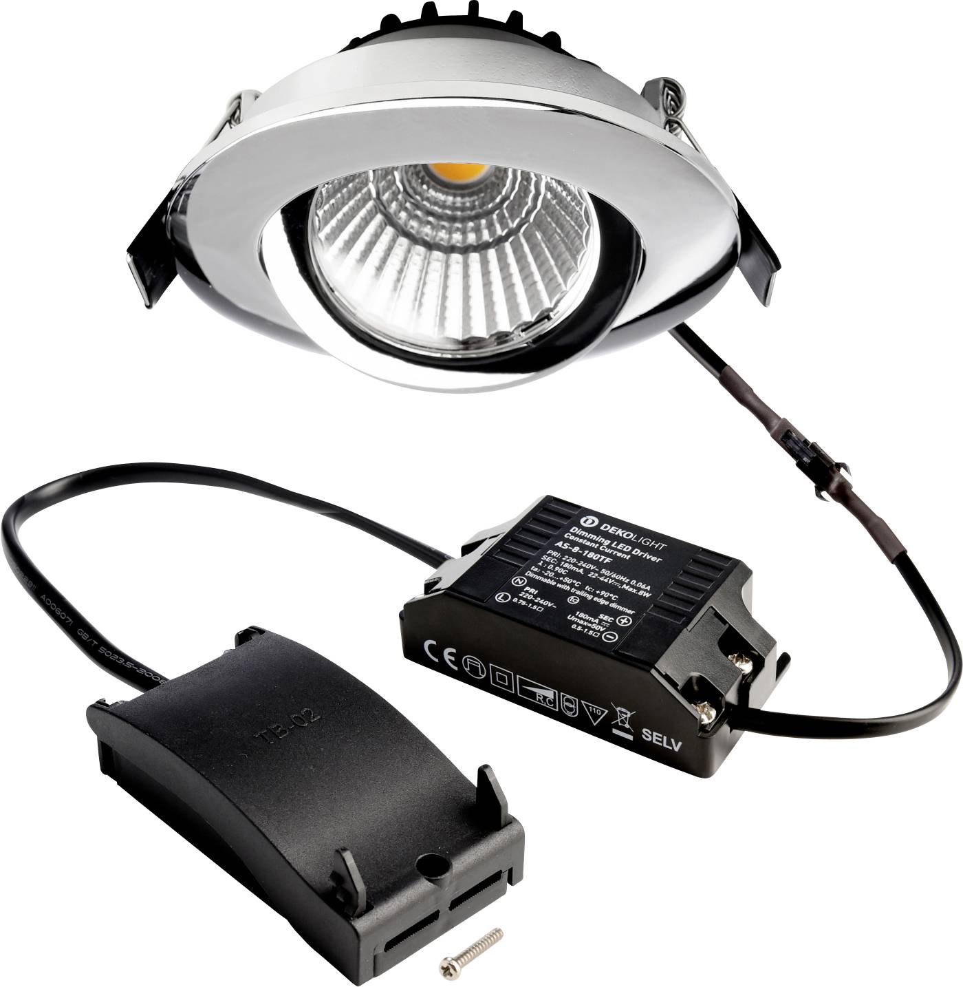Deko Light 565374 Dione Lámpara LED de encastre Clase de eficiencia energética: E (A - G) LED LED instalado de forma fija 8.50 W Cromo