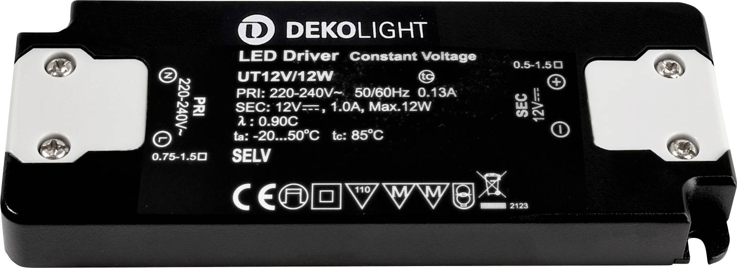 Deko Light FLAT Controlador de LED Tensión constante 12 W 12 V 1 UD(S).-0