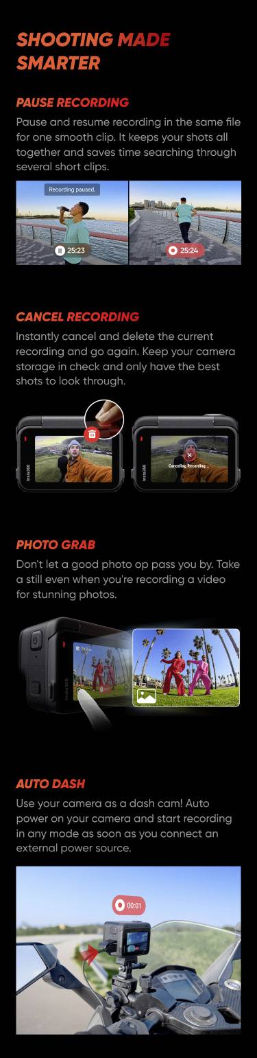 Insta360 Ace Pro Action Cam 8K, 4K, 2,7 K, Full HD, Cámara lenta, Cámara rápida, Pantalla táctil, Bluetooth, WLAN, Imper-25