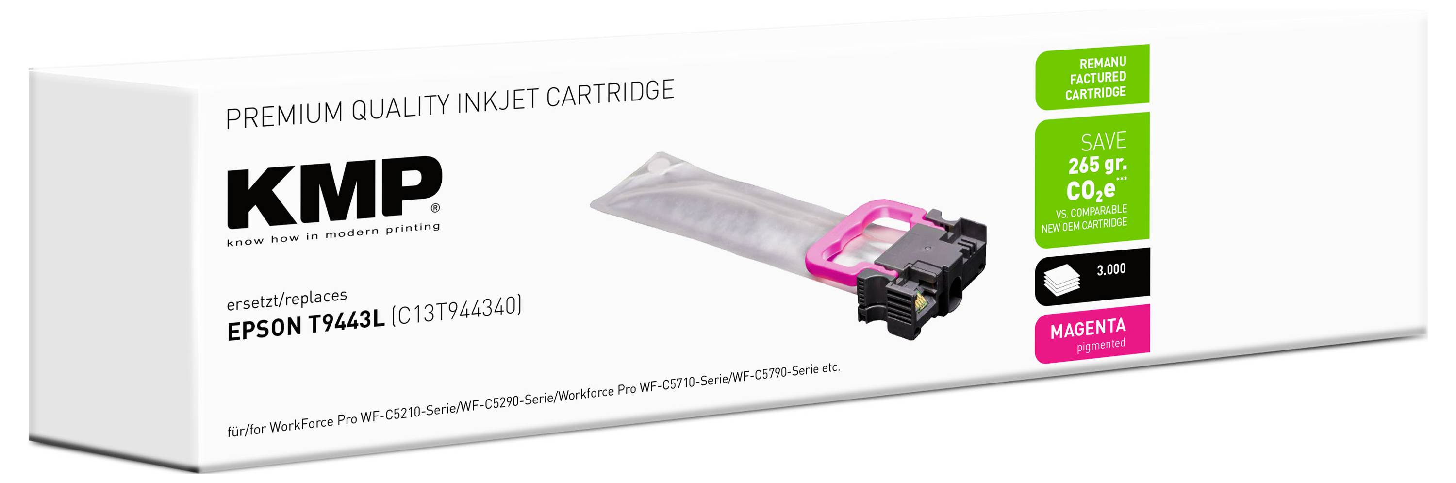 KMP Ink reemplaza Epson T9443 L Compatible Magenta 1645,4806 1645,4806-1