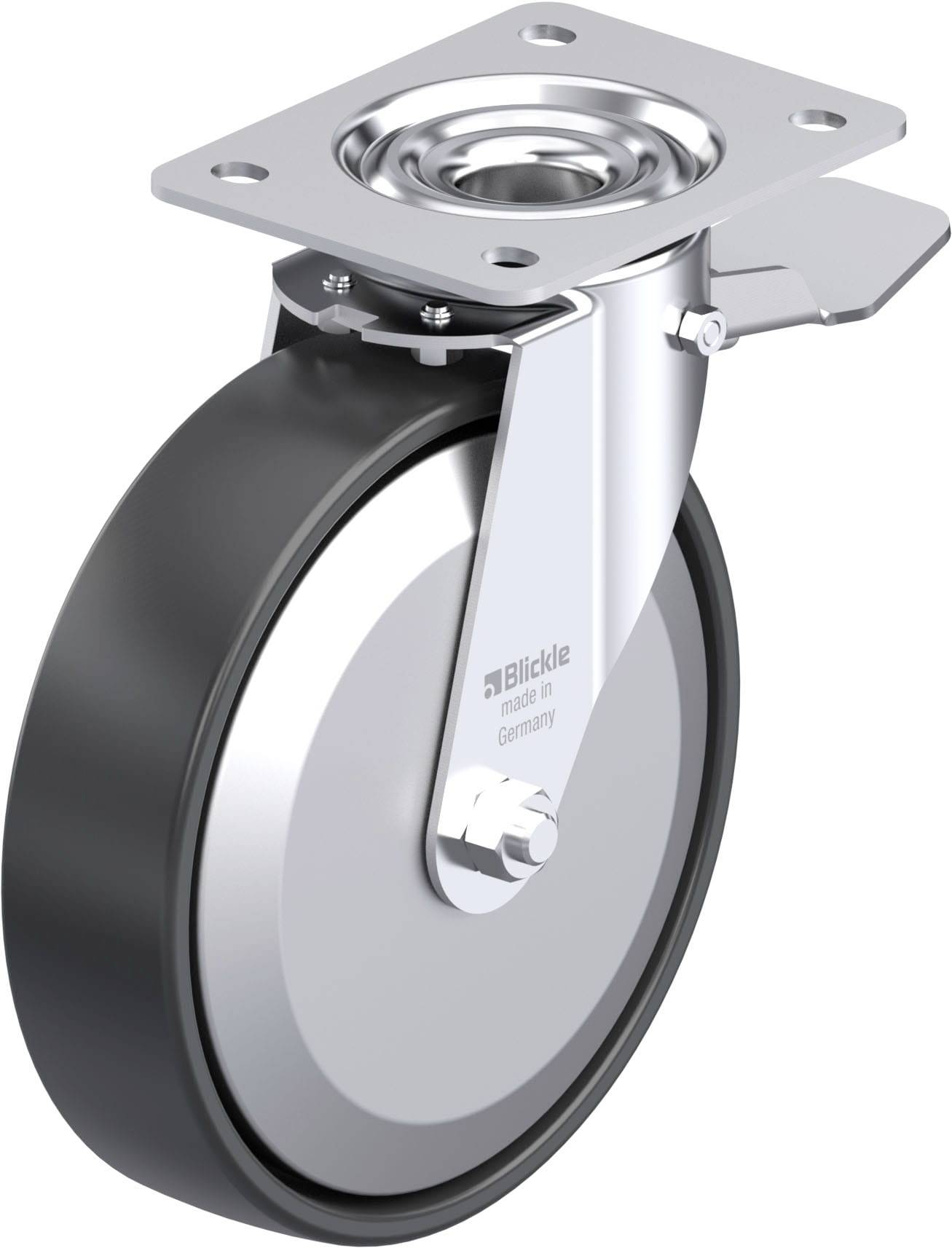Blickle 749668 LE-PP 200R-ST-FA Rueda articulada de chapa de acero Diámetro de la rueda: 200 mm Capacidad de carga (máx.-0