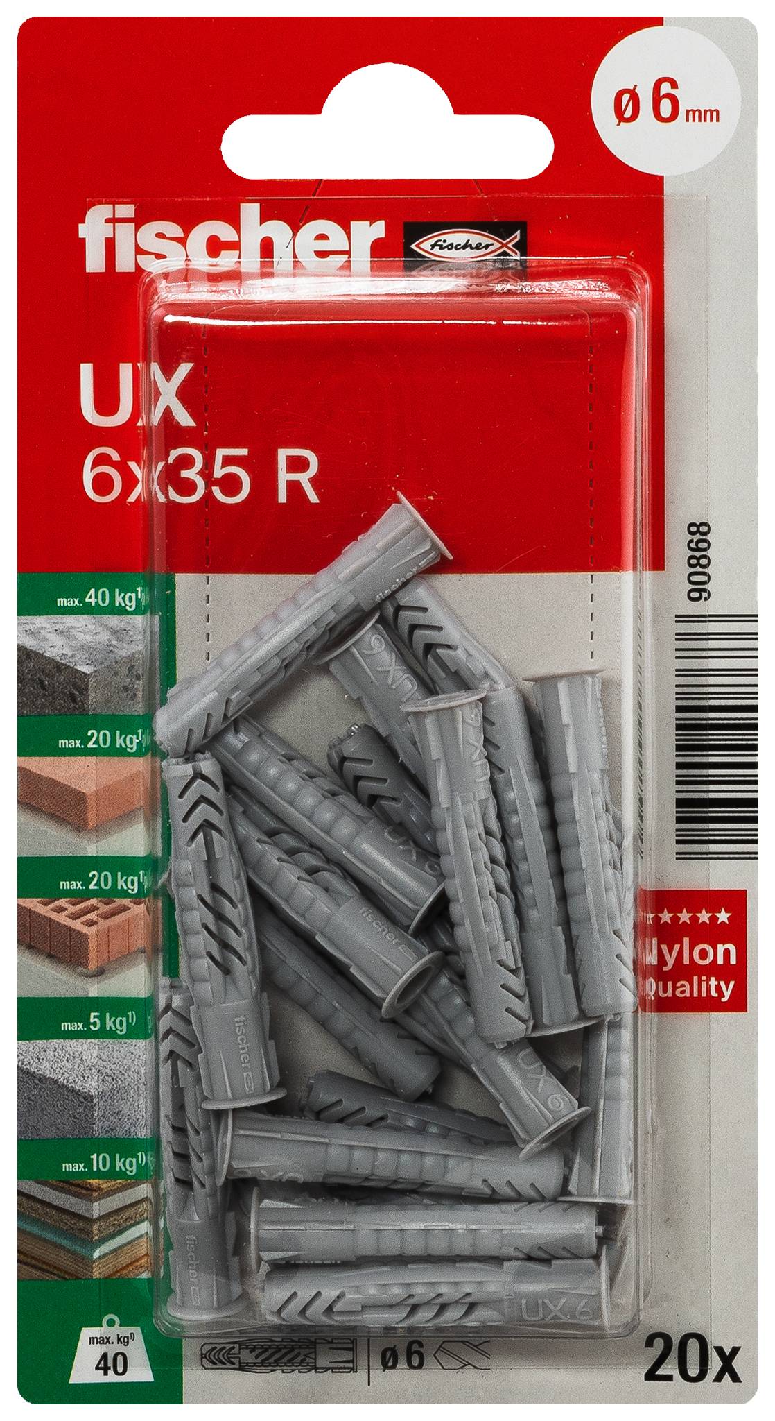 Fischer 090868 UX 6 x 35 R K NV Taco universal 35 mm 1 Set