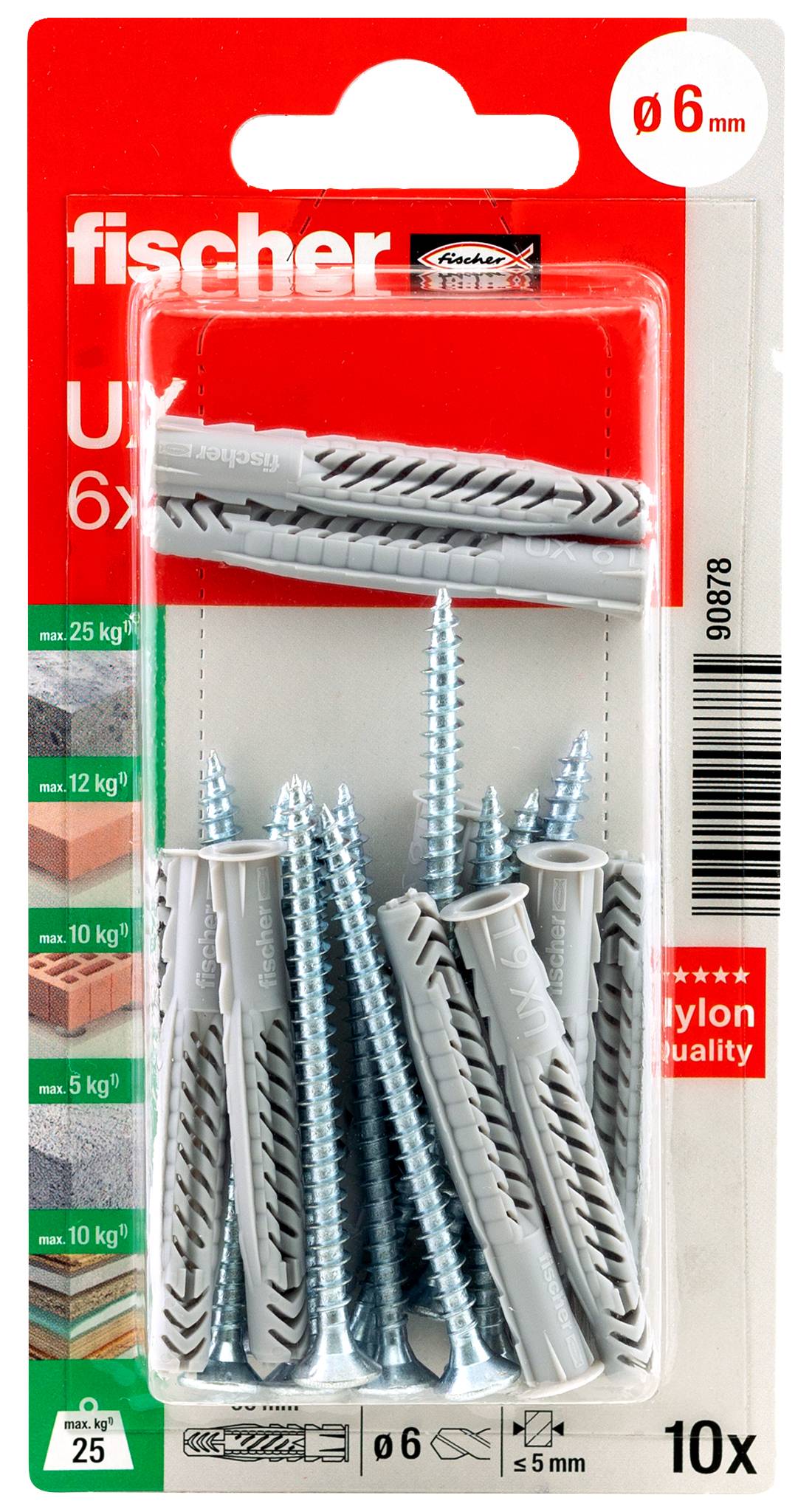 Fischer 090878 UX 6 x 50 R S K NV Taco universal 50 mm 1 Set