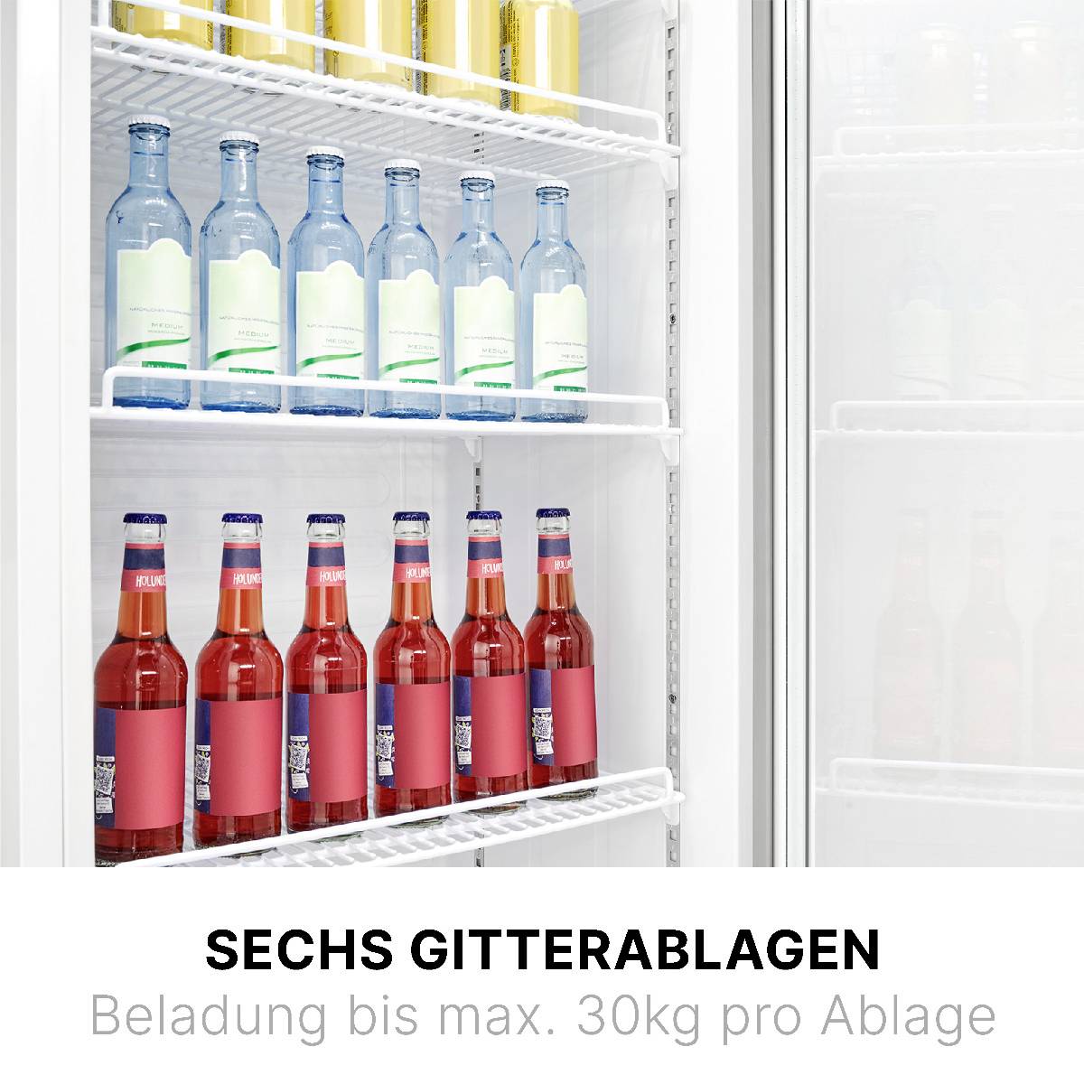 Bomann KSG 7351 WS Glastürkühlschrank weiß Frigorífico de botellas Clase de eficiencia energética: D (A - G) 356 l Stand-4