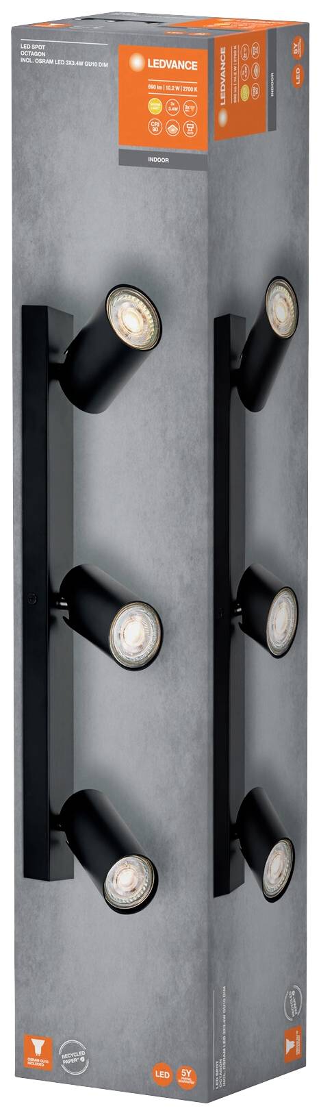 LEDVANCE 4058075828506 SPOT OCTAGON 3X3.4W Difusor LED de techo LED GU10 10.20 W Schwarz-1