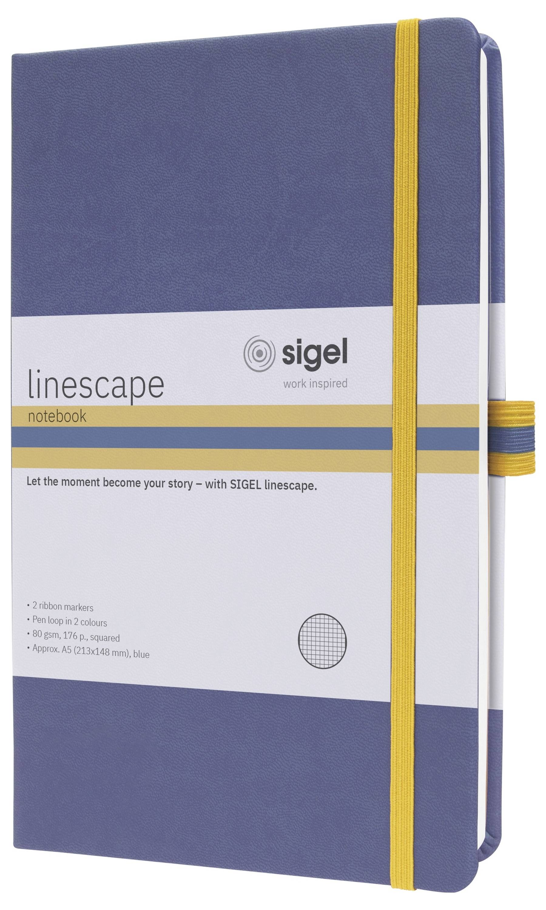 Sigel linescape LS104 Libreta de notas De cuadros Blau 88 Hoja DIN A5 vertical-9