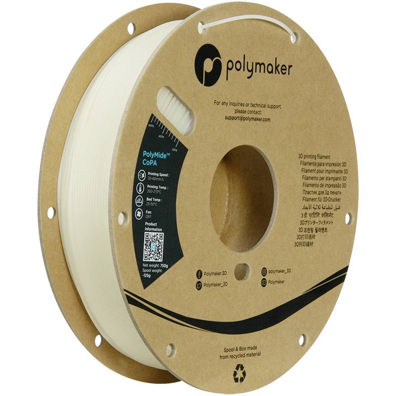 Polymaker PG05003 CoPA Filamento Náilon de poliamida Resistente al calor, Elevada resistencia a la extracción 1.75 mm 75-0