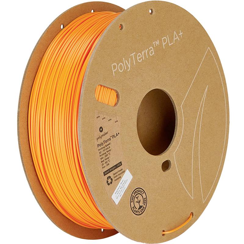 Polymaker PA05002 Regular Filamento PLA Menor contenido de plástico, Elevada rigidez 1.75 mm 1000 g Naranja PolyTerra™ 1-0
