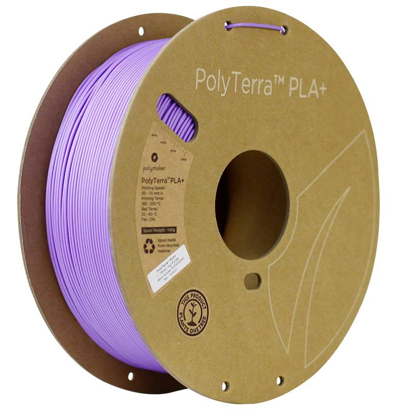 Polymaker PA05003 Regular Filamento PLA Menor contenido de plástico, Elevada rigidez 1.75 mm 1000 g Lila PolyTerra™ 1 UD(S).