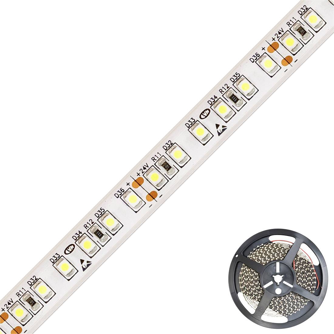 EVN EVN Lichttechnik LSTRSB6724603502 Tiras LED Clase de eficiencia energética: G (A - G) Con conexión por soldadura 24 V 5000 mm Blanco cálido 1 UD(S).