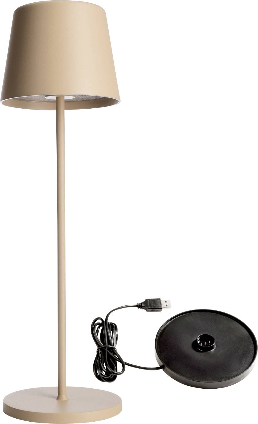 Deko Light 620194 Canis Lampara de mesa LED a batería 3.5 W Blanco cálido Beige