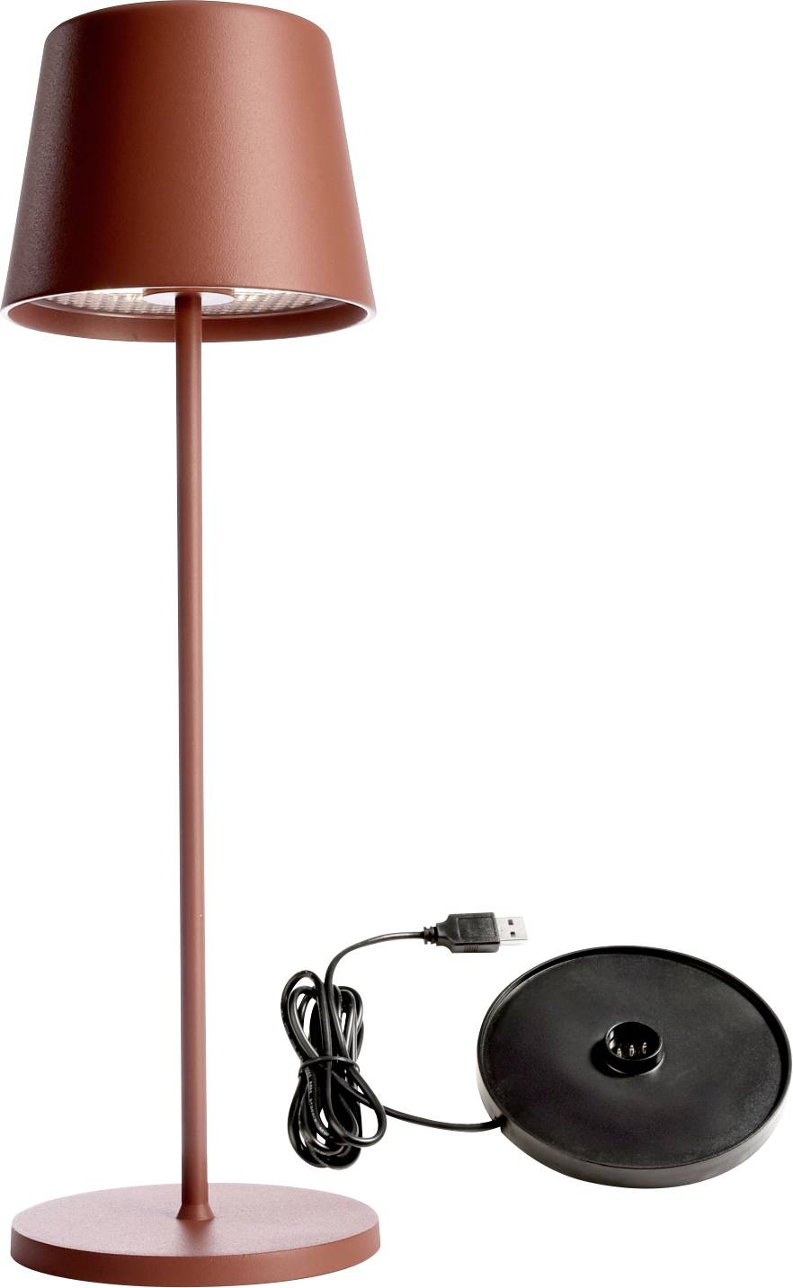 Deko Light 620196 Canis Lampara de mesa LED a batería 3.5 W Blanco cálido Terracota