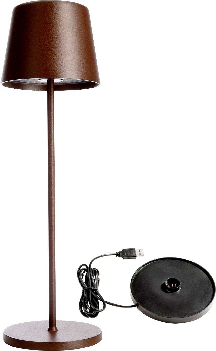 Deko Light 620198 Canis Lampara de mesa LED a batería 3.5 W Blanco cálido Óxido
