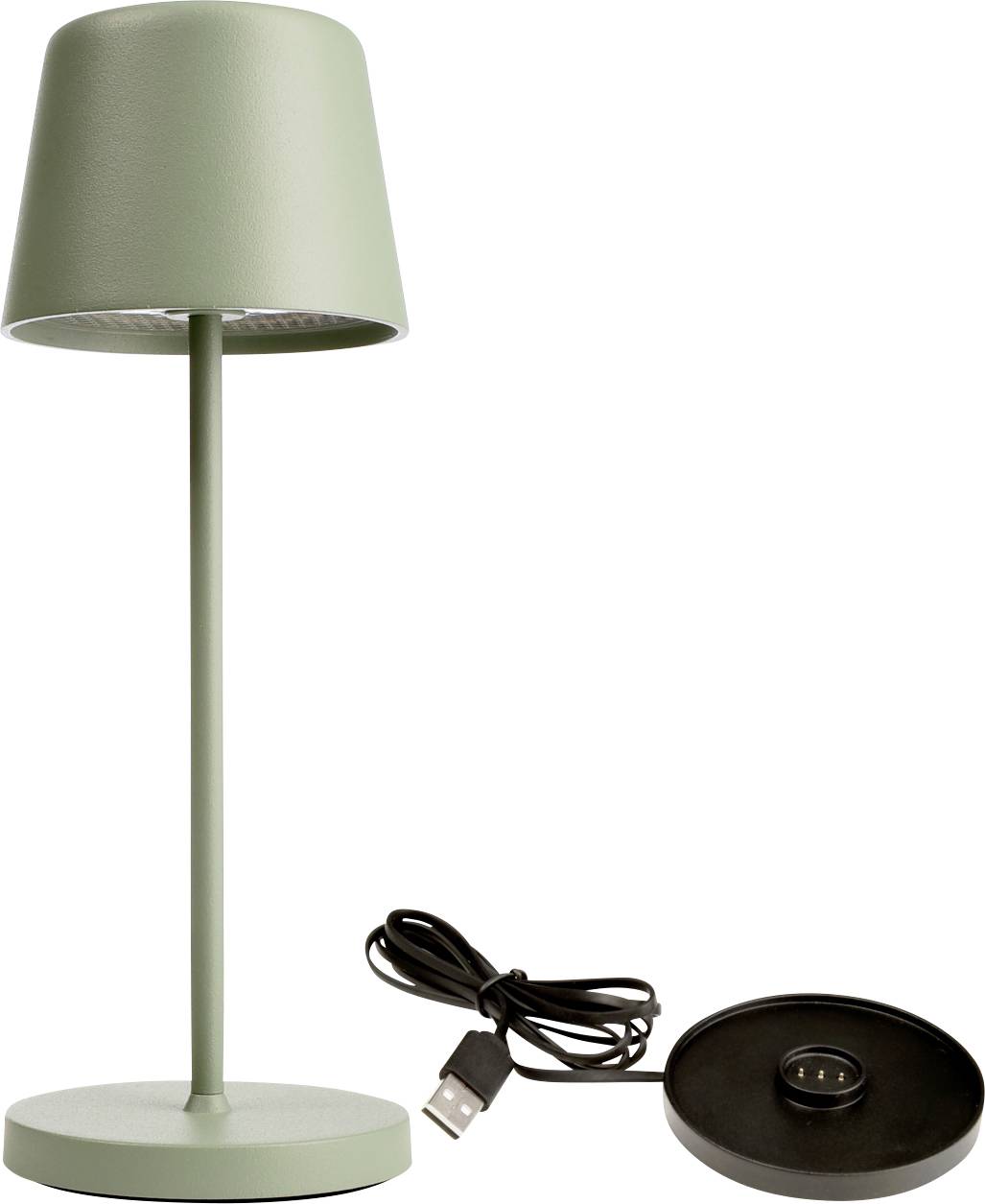 Deko Light 620203 Canis Mini Lampara de mesa LED a batería 2.3 W Blanco cálido Gris y verde