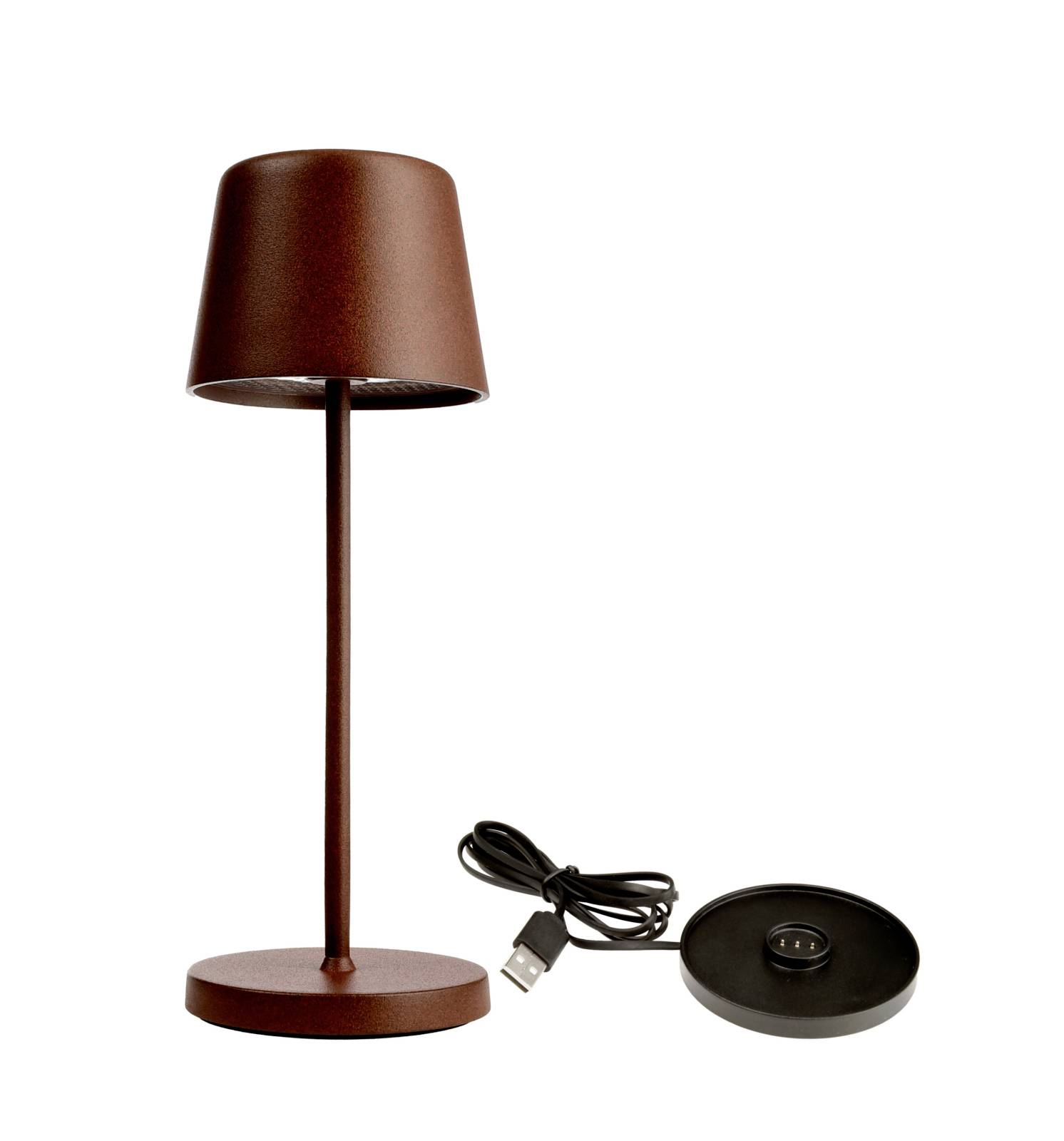 Deko Light 620206 Canis Mini Lampara de mesa LED a batería 2.3 W Blanco cálido Óxido