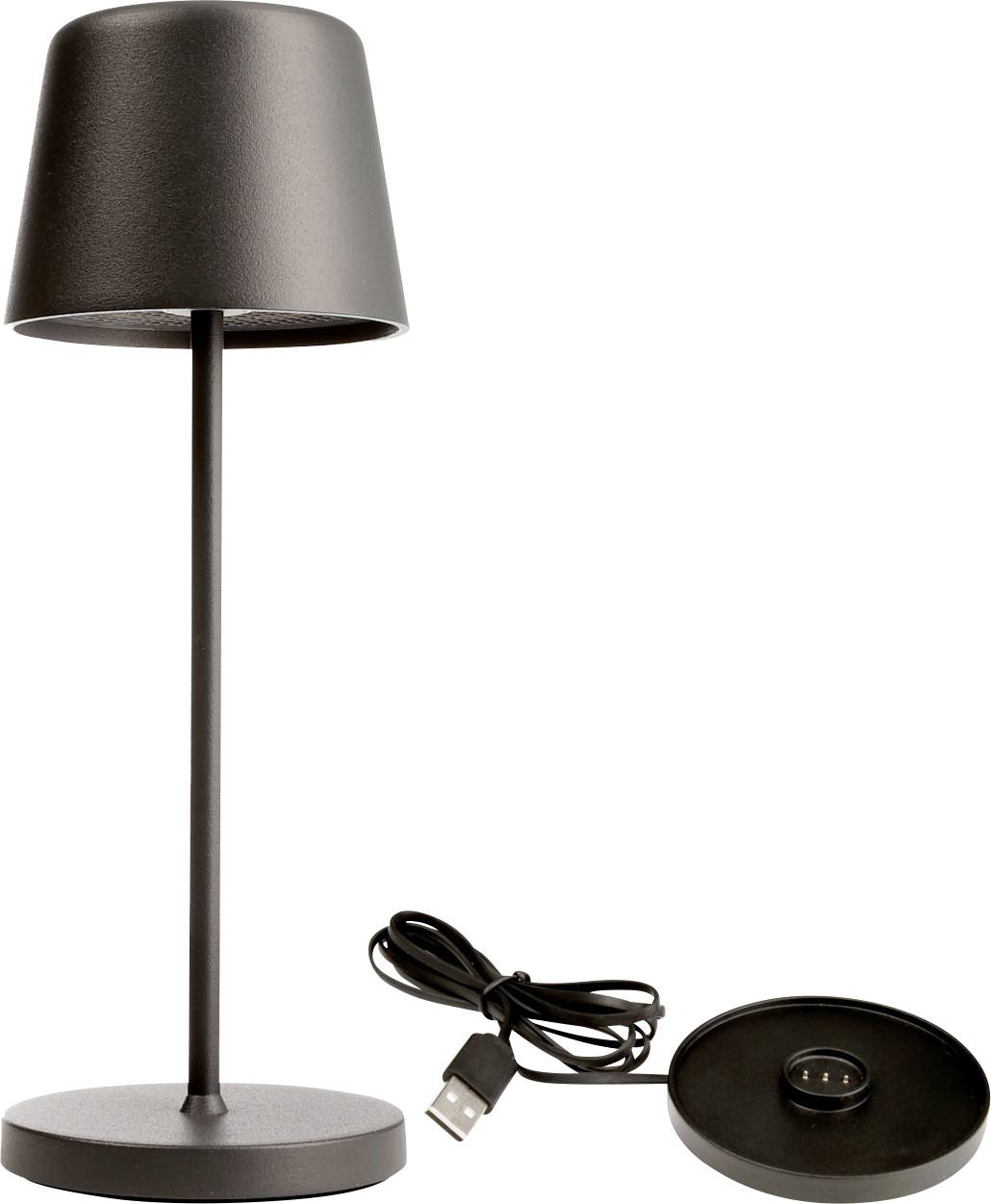 Deko Light 620209 Canis Mini Lampara de mesa LED a batería 2.3 W Blanco cálido Gris