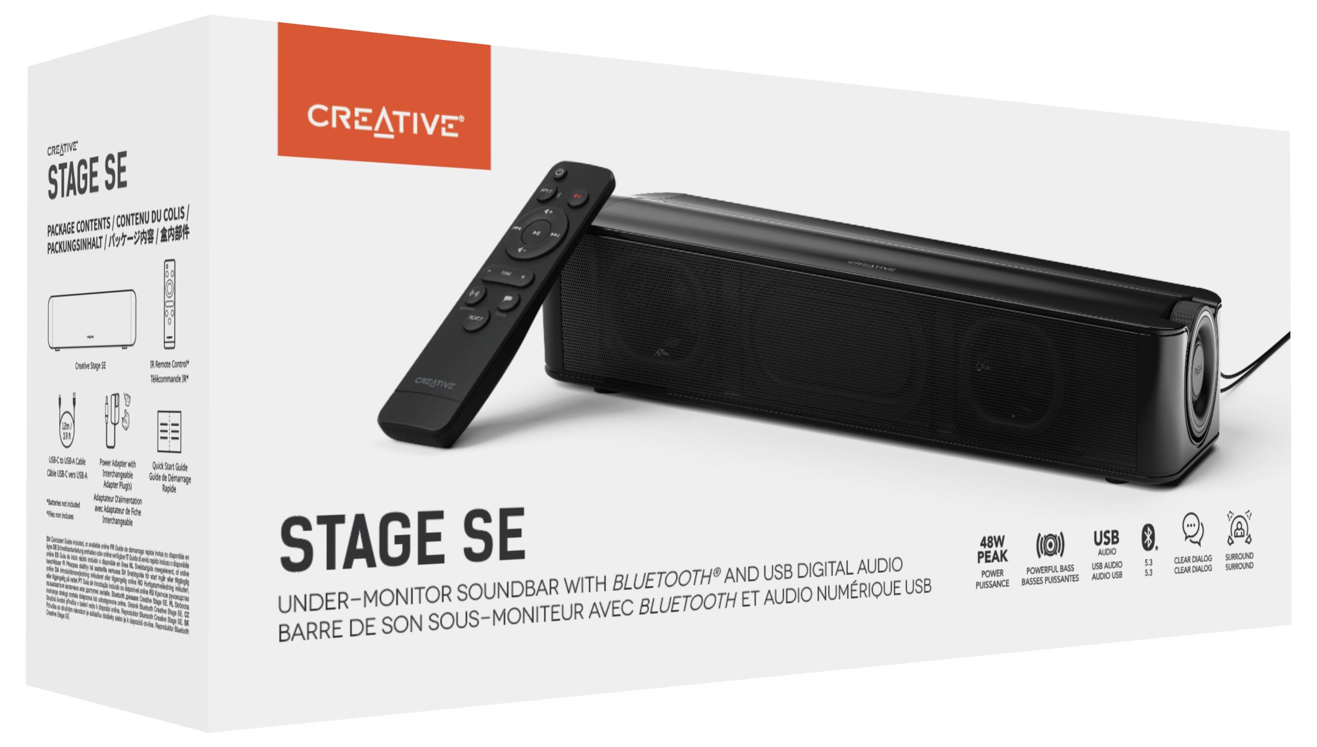 Creative Stage SE, 2.0 Soundbar Schwarz-4