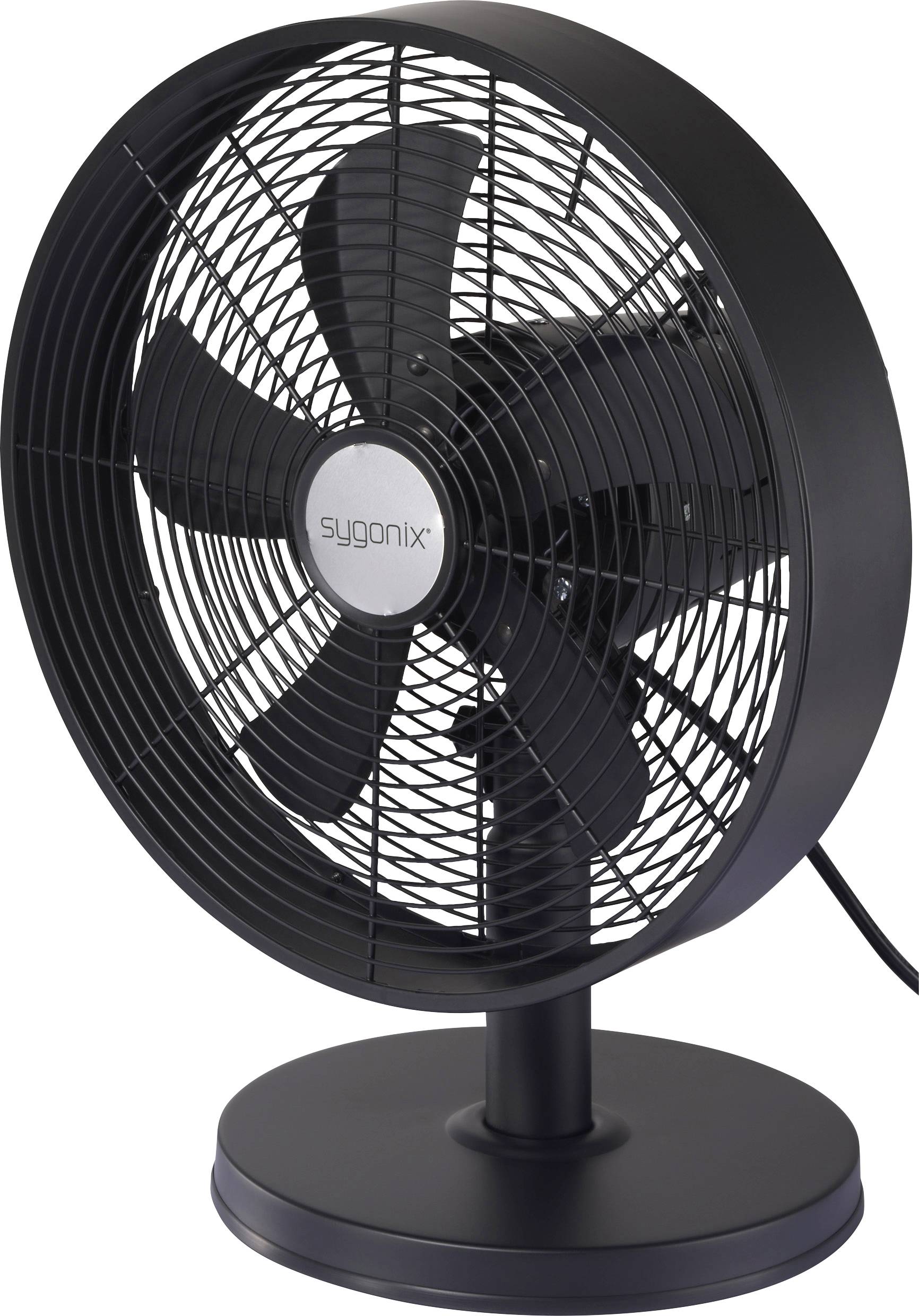 Sygonix Ventilador de mesa 35 W (Ø x Alt.) 230 mm x 475 mm Schwarz Oscilante