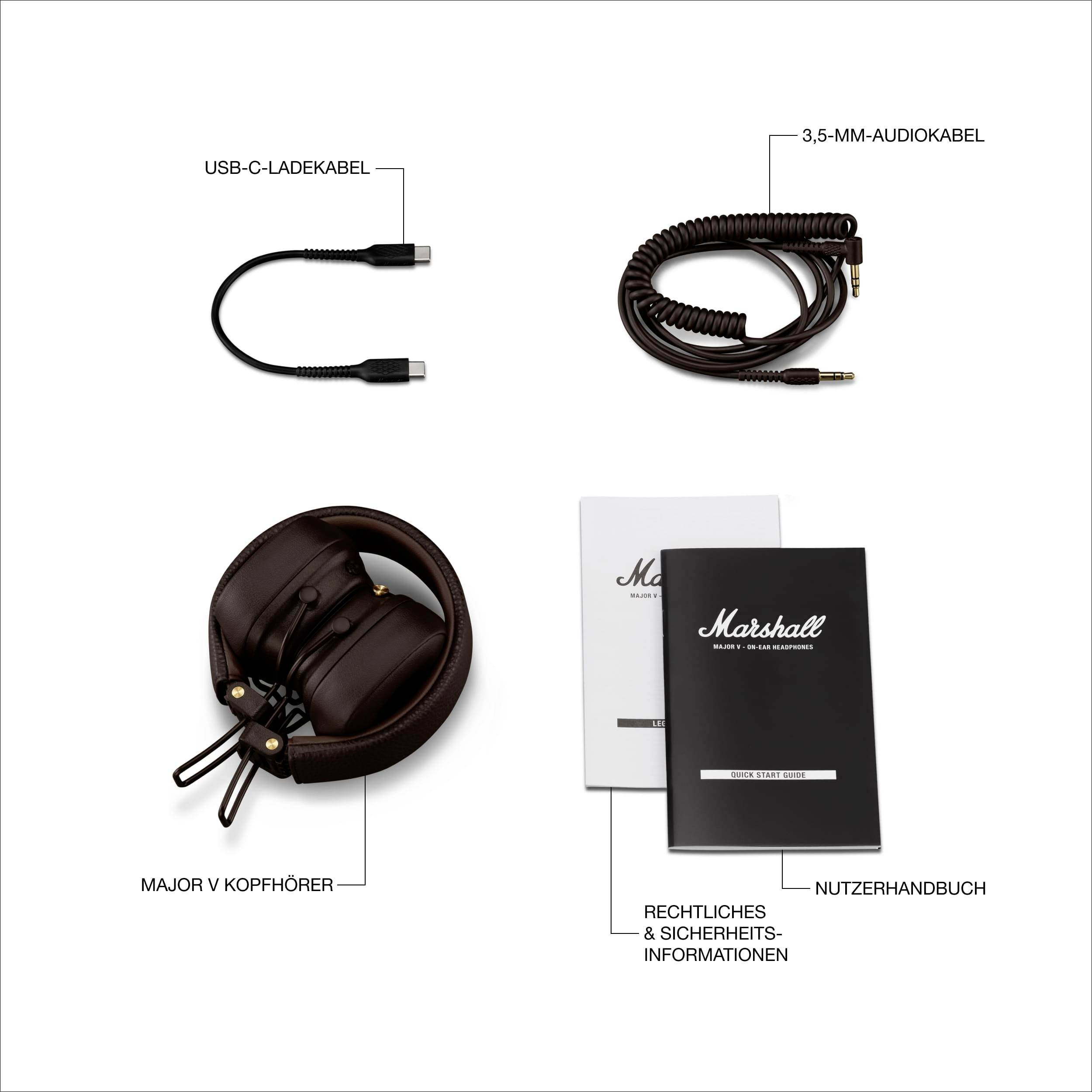 Marshall Major V Brown Auriculares circumaurales Bluetooth® Marrón Plegable HiFi-11