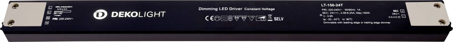 Deko Light 862268 Transformador de LED Tensión constante 150 W 2080 - 6250 mA 24 V/DC Atenuable 1 UD(S).-0