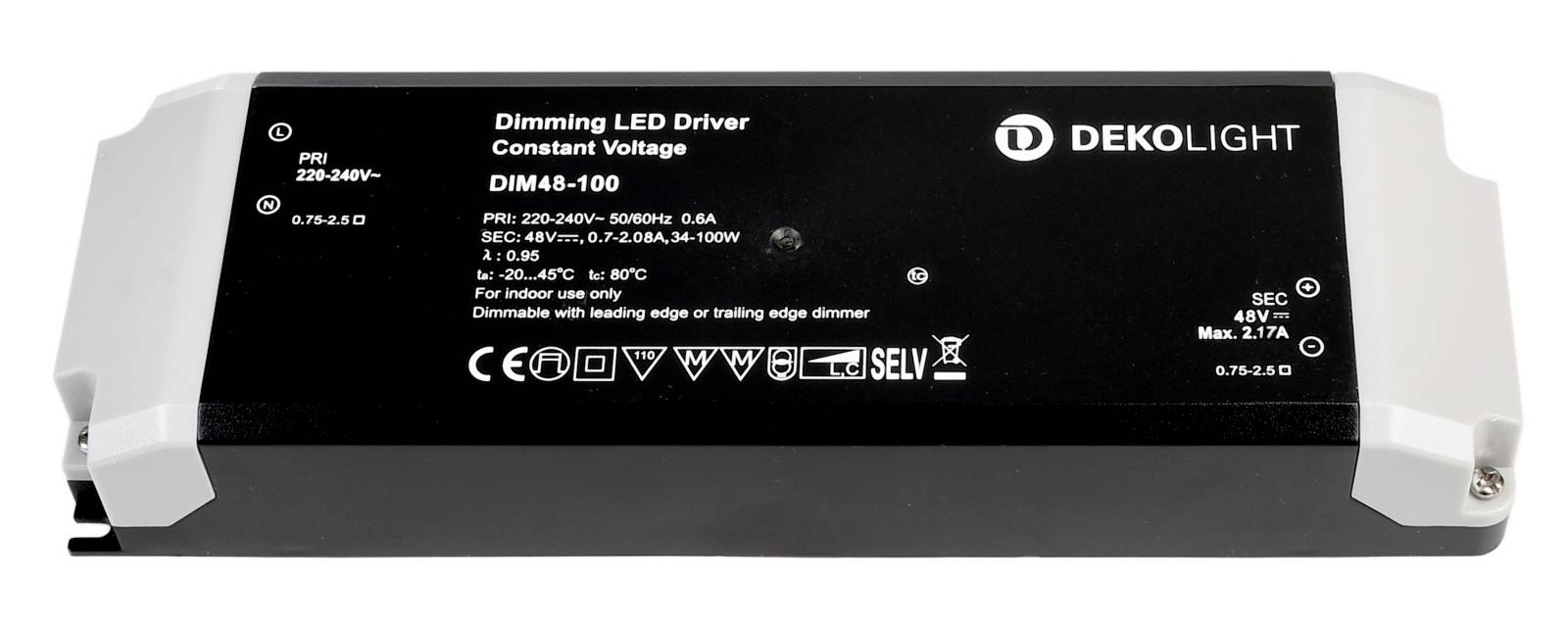 Deko Light 862274 Transformador de LED Tensión constante 100 W 700 - 2080 mA 48 V/DC Atenuable 1 UD(S).-0