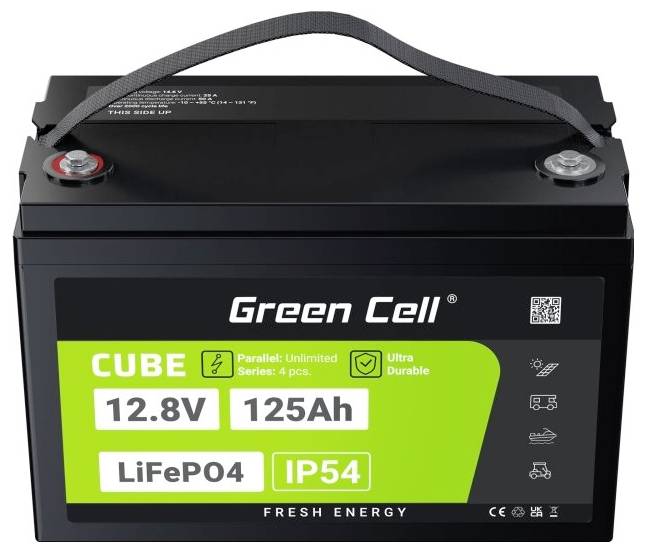 Green Cell CUBE LiFePO4 Acumulador especial Prisma de LiFePo Contacto de rosca Li-Ion 12.8 V 125 Ah 1 UD(S).-1