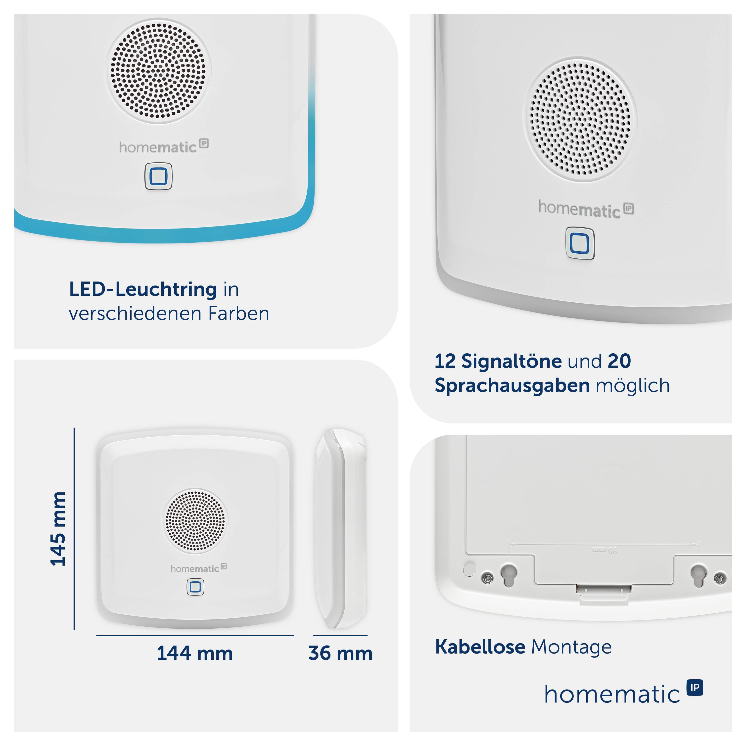 Homematic IP Radiotransmisión Transmisor de señales combinado HmIP-MP3P-3