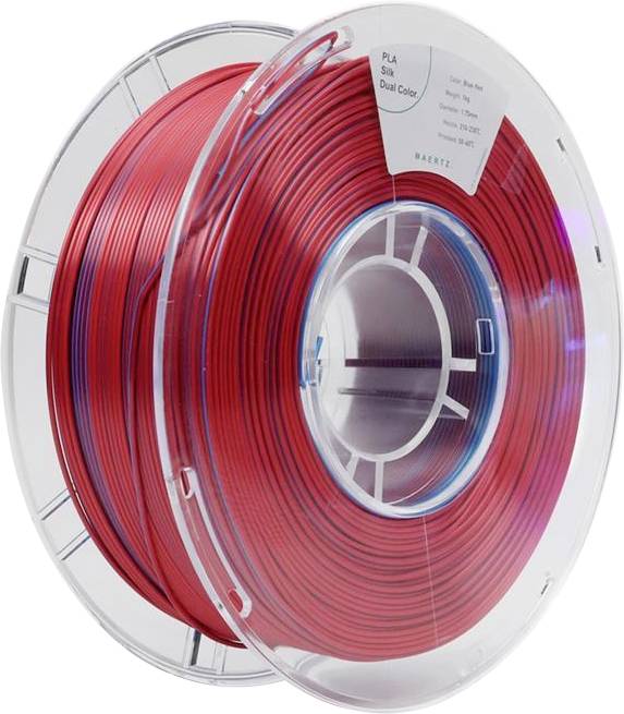 Maertz PMMA-1021-001 PMMA-1021-001 Filamento PLA seda Brillante sedoso 1.75 mm 1000 g Blau, Rot 1 UD(S).