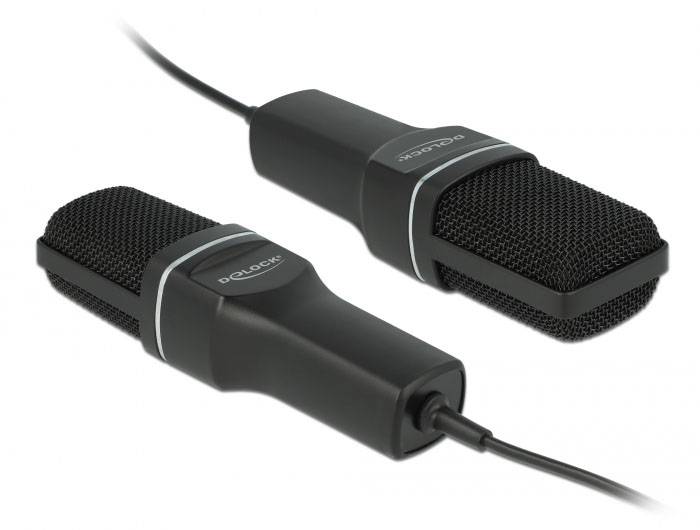 Puesto Juego de micrófono Delock 66331 Transmisión:USB Cable incluido, Soporte de pie, Araña incluida-2