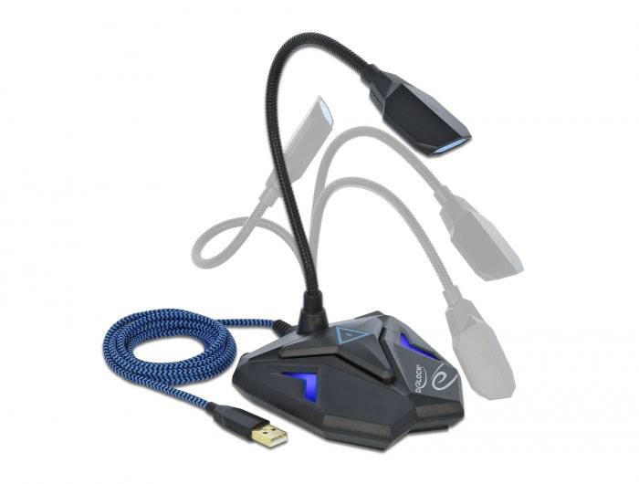 De solapa Micrófono de canto Delock 66330 Transmisión:USB Cable incluido-3