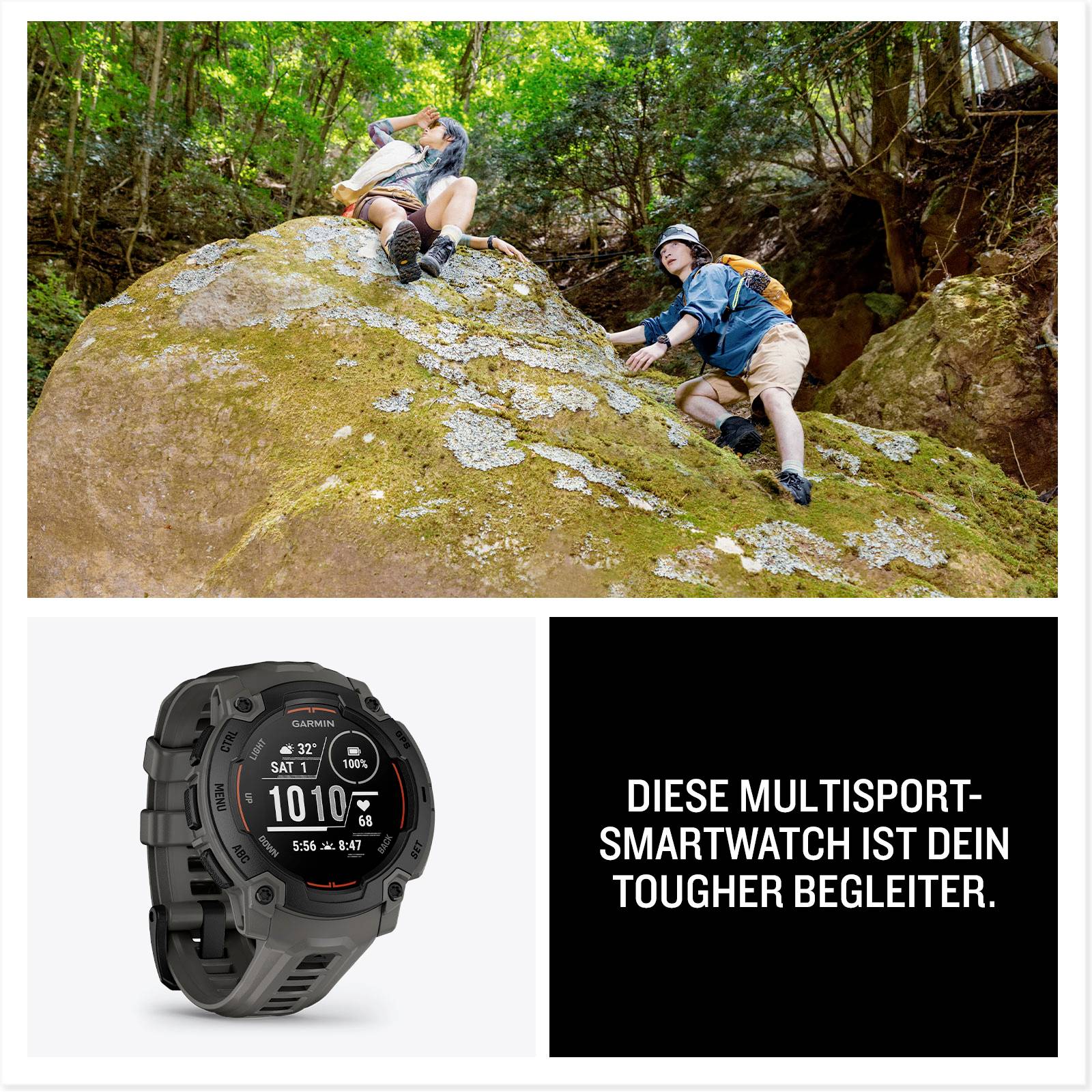 Garmin Instinct® E - 45 mm Kohle/Schwarz Smartwatch Schwarz, Charcoal-12