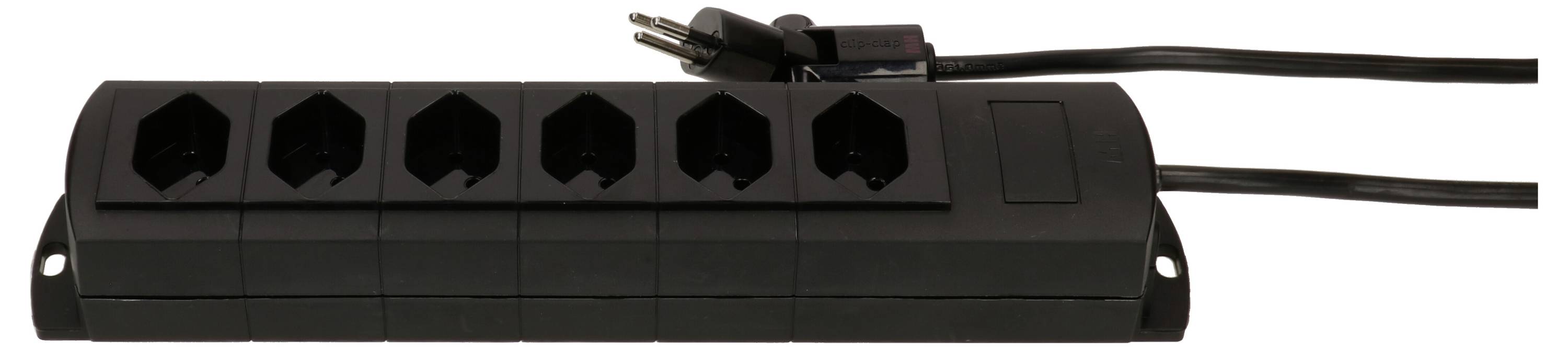 Max Hauri 136334 Regleta de enchufes sin interruptor Schwarz Conector CH 1 UD(S).-6