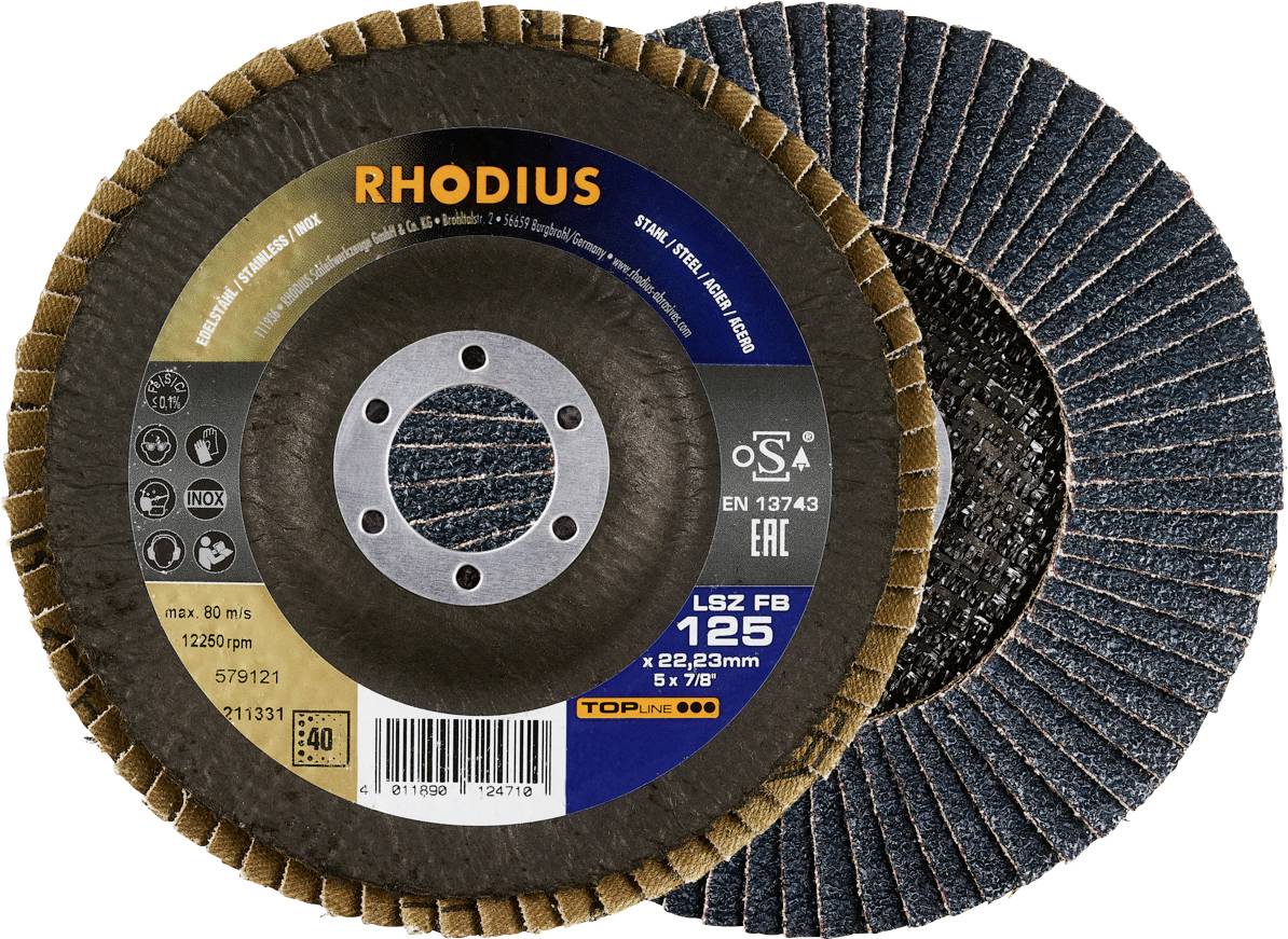 Rhodius 212269 LSZ FB Disco de desbaste laminado Granulación 120 Acero inoxidable, Acero 10 UD(S).-0