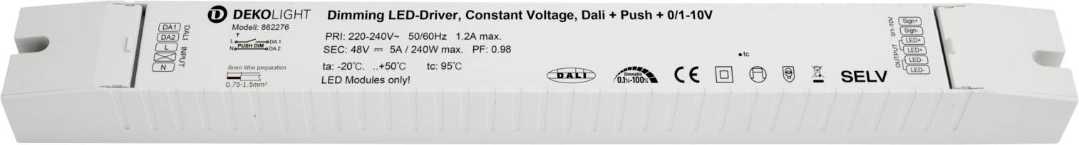 Deko Light BASIC, DIM, CV, LCP240AD-1H48V Transformador de LED Tensión constante 5000 mA 48 V/DC Atenuable 1 UD(S).