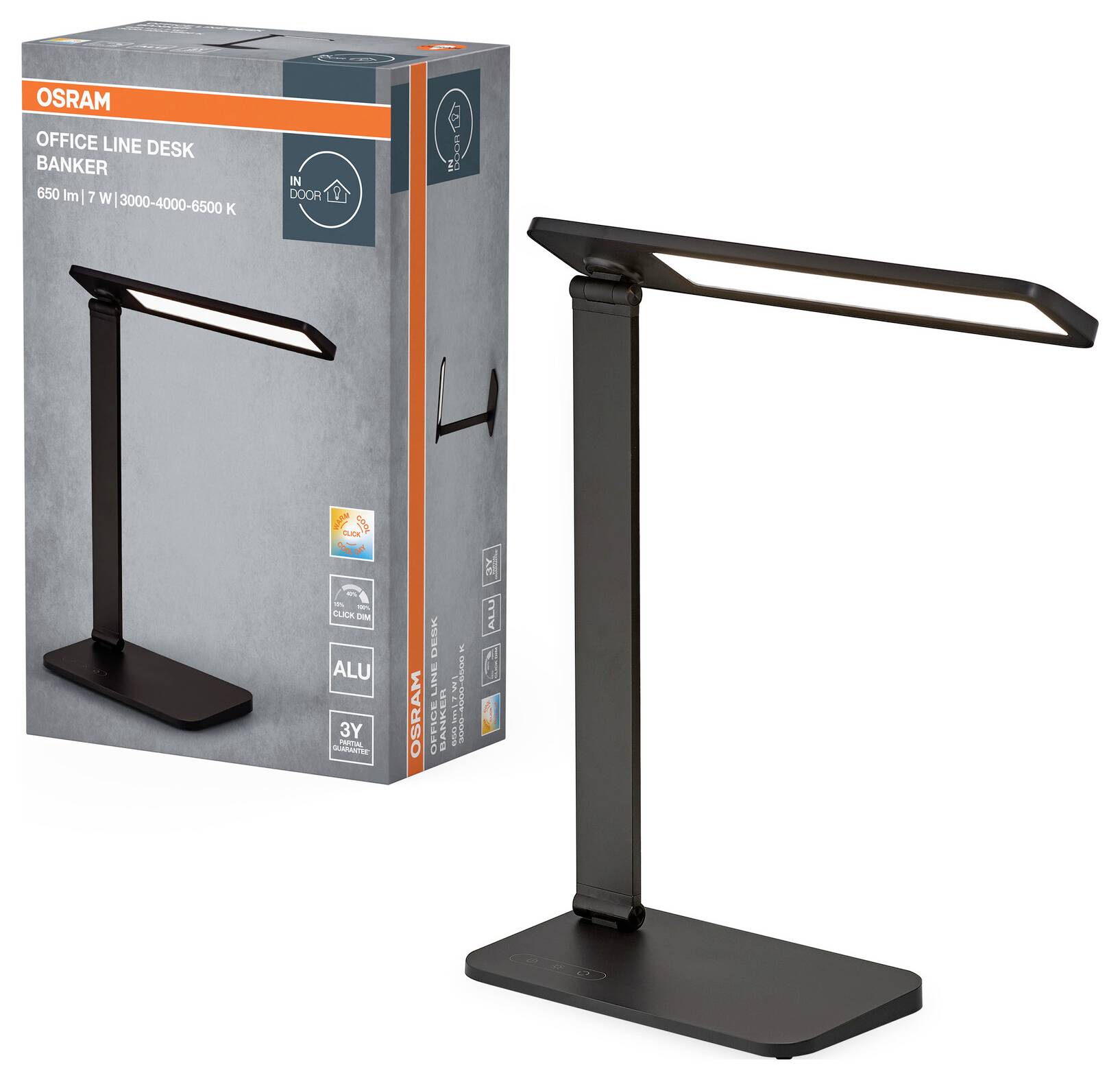 OSRAM HOMELIGHTING Office Line Desk Banker 7W CCT Dimmable Black 4099854464157 Lámpara de escritorio 7 W Schwarz-1