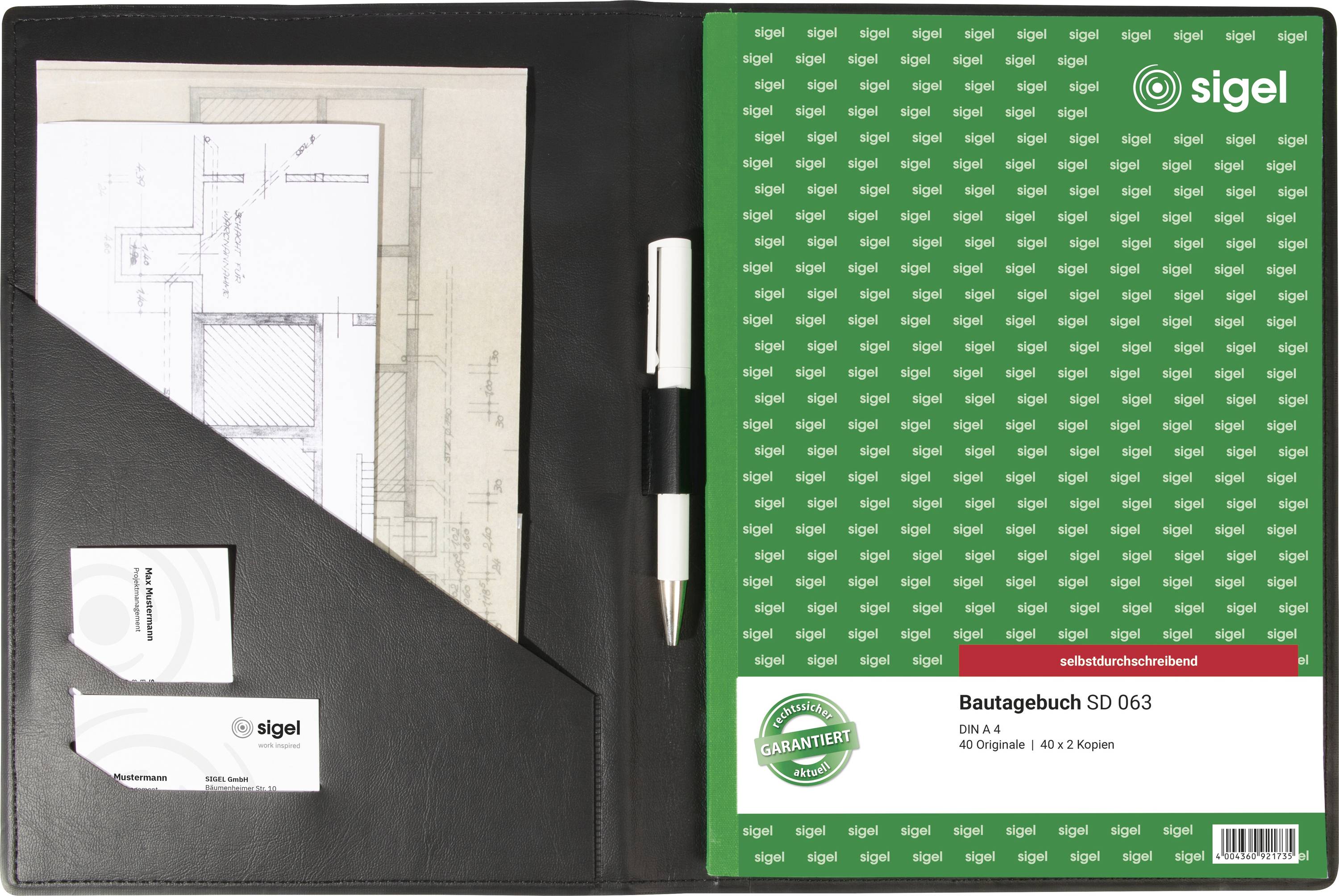 Sigel EF410 Lomo protector para cuaderno de formularios DIN A4 Schwarz 1 ST-0