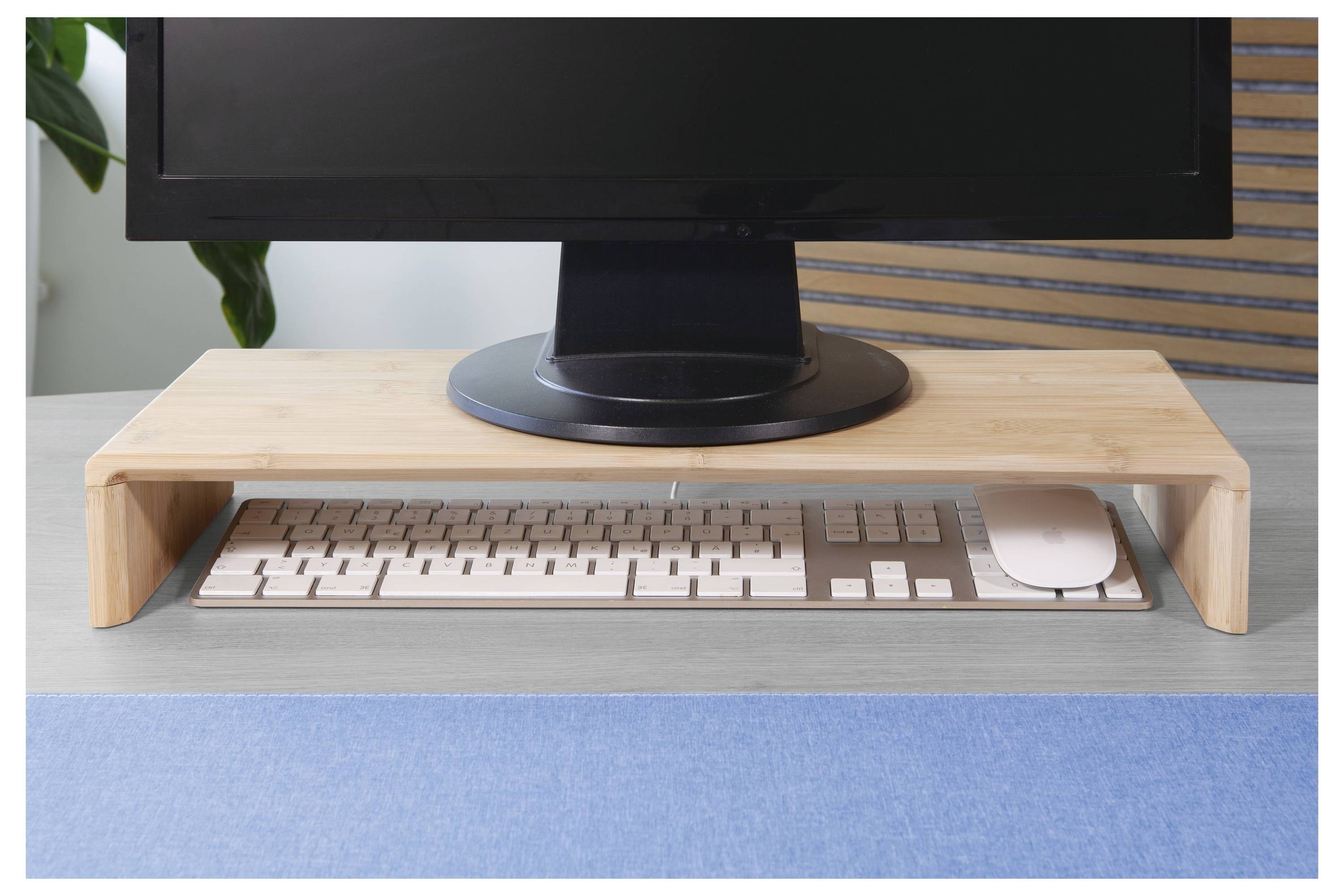 Sigel SA208 Elevador de monitor Eyestyle (Anch. x Alt. x Prof.) 50 x 8 x 19.50 cm Bambú Beige-1