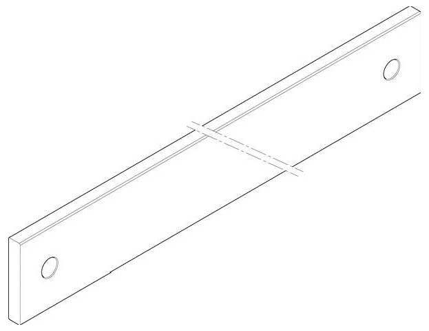 ABN XCUW161B Carril Cu 1FB 60x10x337mm horizontal, extendido 46 mm a ambos lados. Carril de cobre 1 UD(S).-0