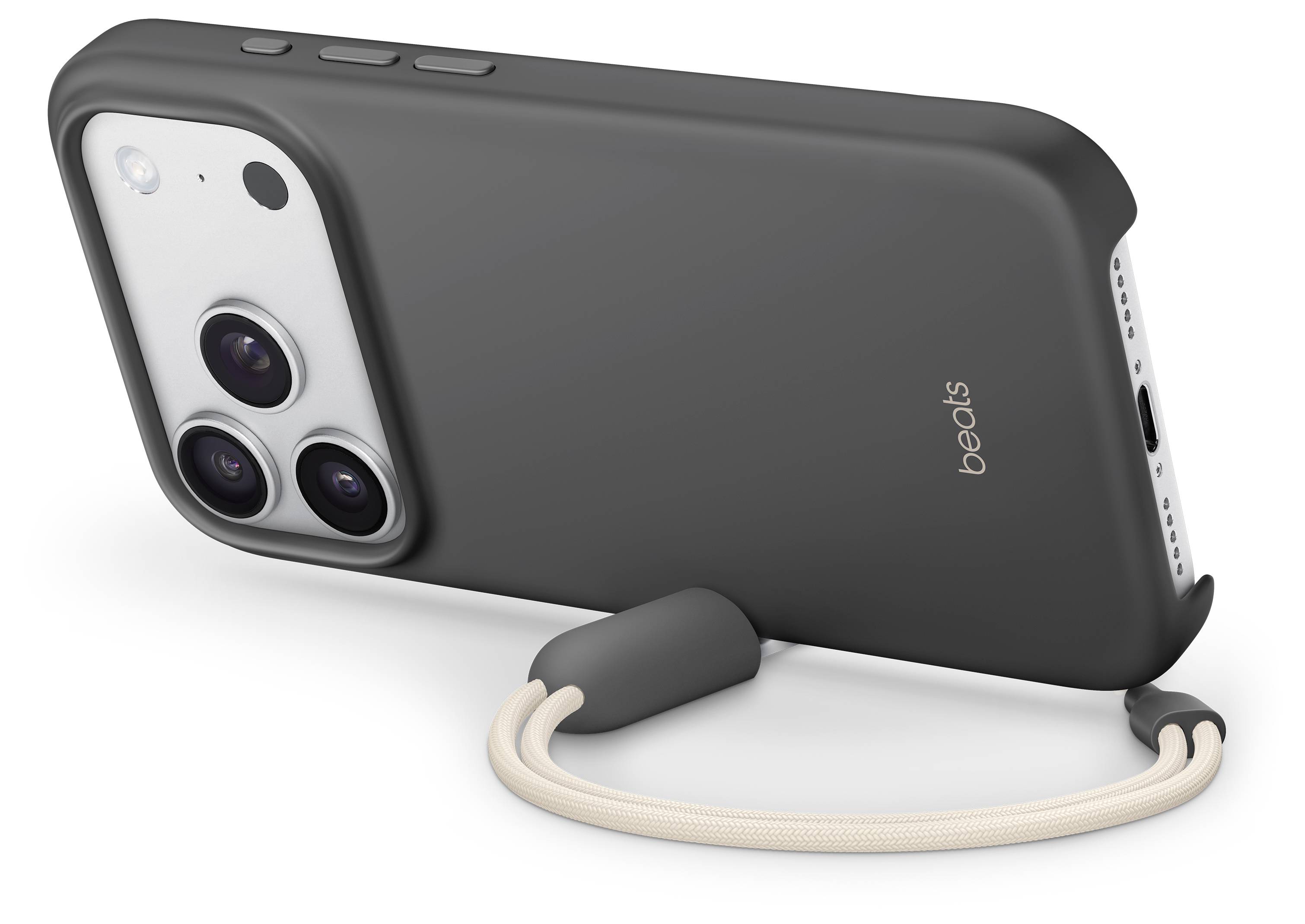 Beats Kickstand Case Case Apple iPhone 17 Gris de granito Compatible con MagSafe, Con soporte de pie, Con correa de mano-2