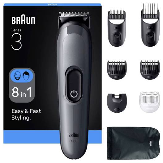 Braun Braun Series 3 All-In-One Style Kit AIO3 Recortador de barba, Máquina para cortar el pelo, Recortador de vello cor-0