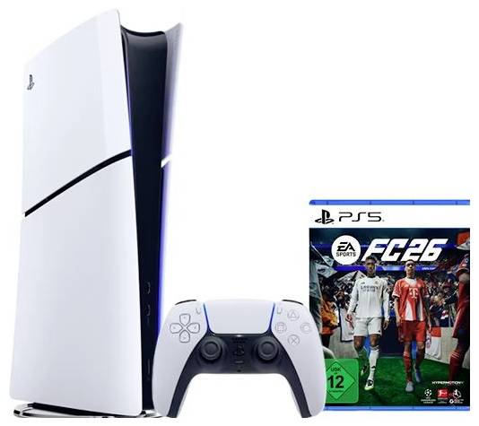 Sony Consola PlayStation® 5 Slim Digital Edition 825 GB Blanco y negro incl. EA SPORTS FC™ 26-0
