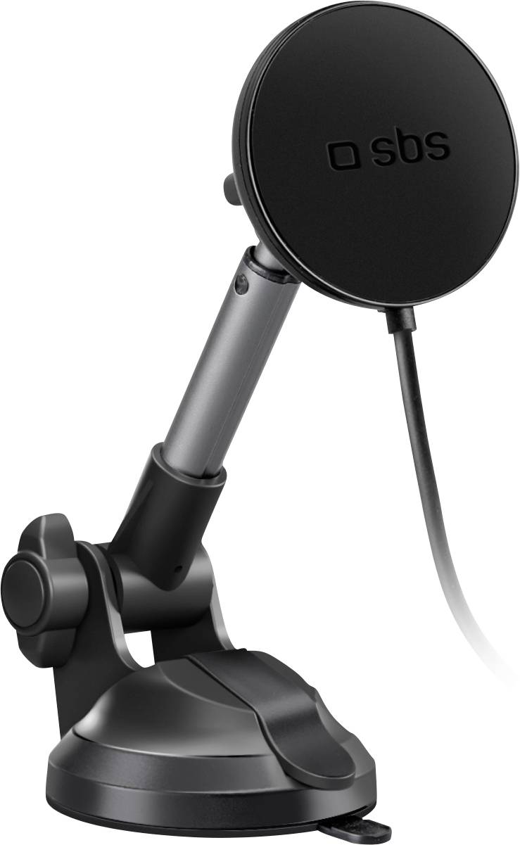 Sbs Mobile Tesuppmag15wlongarm Ventouse Support De Téléphone Portable Pour Voiture Fixation Magnétique, Avec Fonction De Charge Par Induction